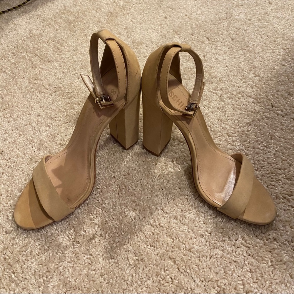 Schutz stacked heels with ankle strap